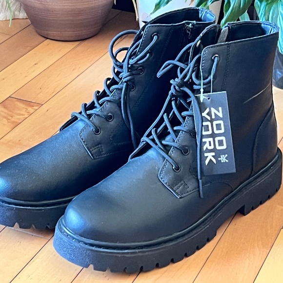 Zoo York Men’s Black Combat Boots Size 12 – Lace-Up & Side Zip Streetwear - Picture 5 of 13